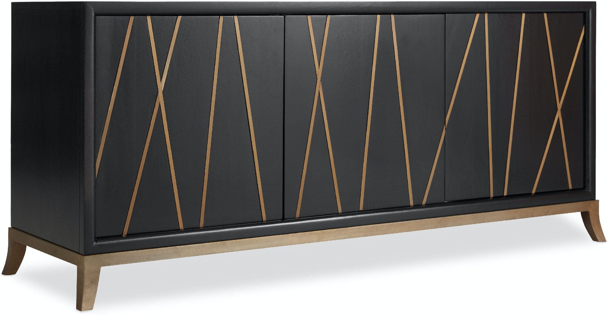 Black & Gold Accented  65"Entertainment Console