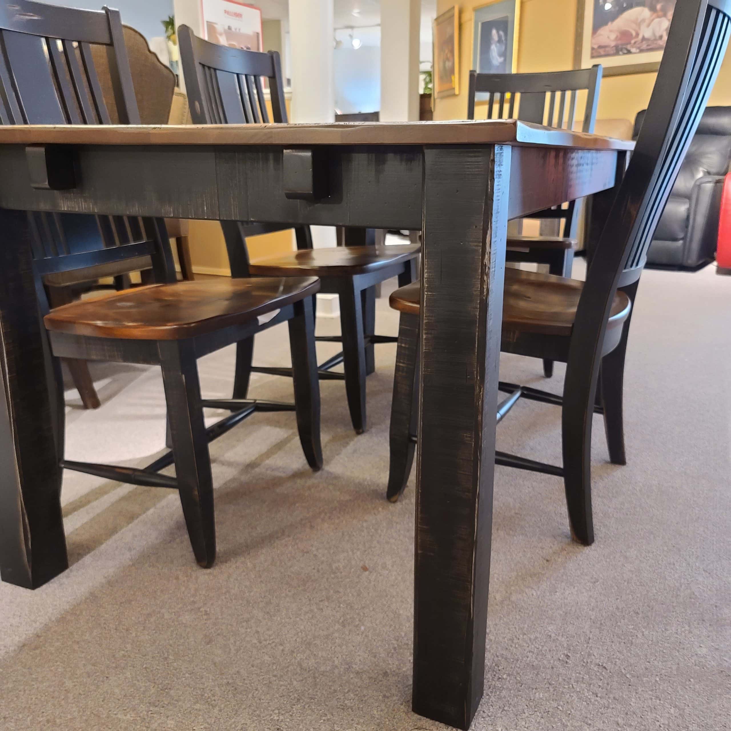 Distressed Two Tone Dining Table and Chairs