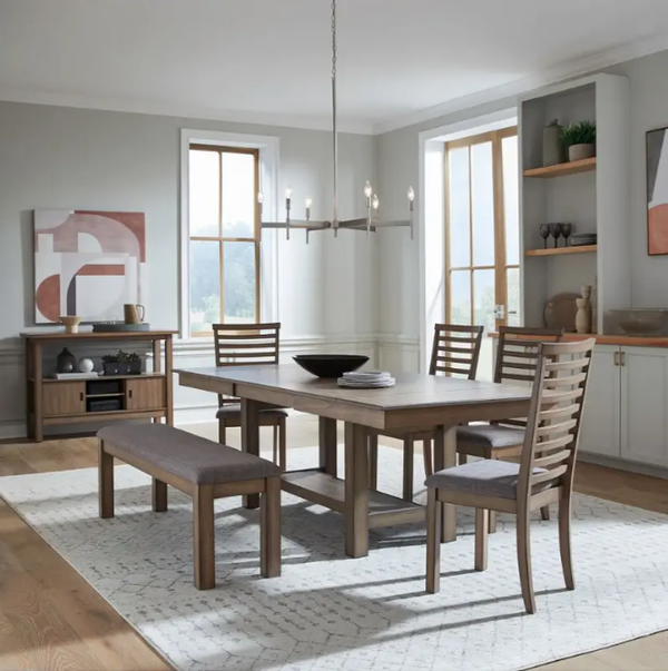 Brook Bay 7 piece Dining Set with Two Built-in Side Leaves