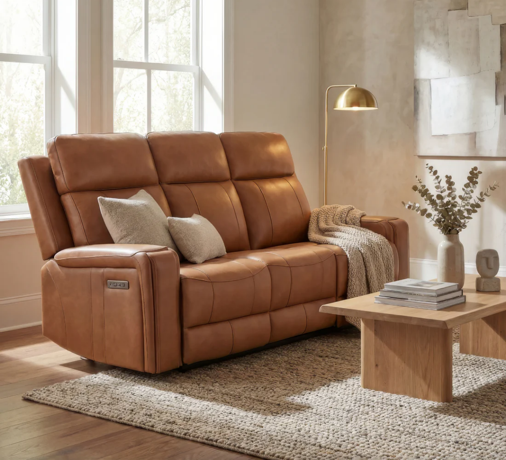 Cavron Cavron Power Leather Reclining Sofa Collection – Wilson Furniture Oshawa