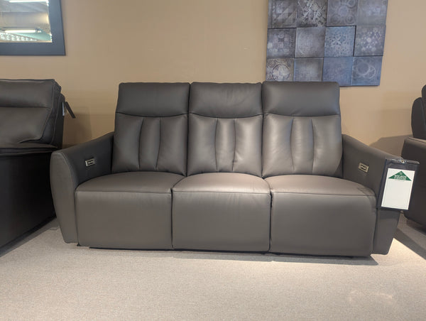 Power Reclining Slimline All Leather  75"Sofa