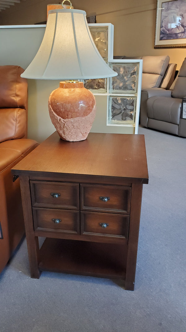 Oak Drawer End Table