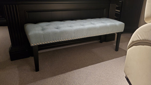 Teal Tufted Bench