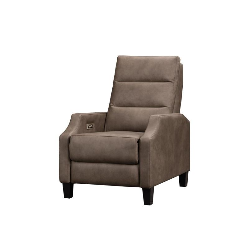 Accent reclining chair with power lumbar support and headrest
