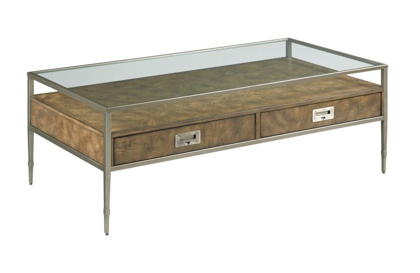 Rectangular coffee and end tables with glass top