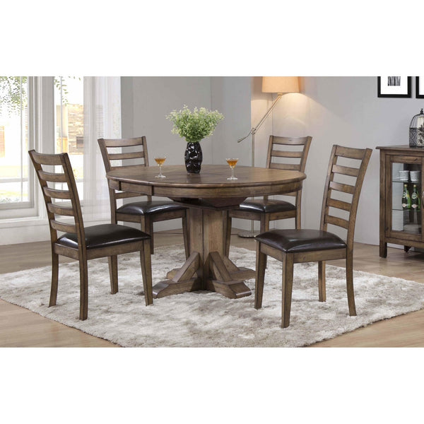 Classic 5 Pc Pedestal Solid Wood  Dining Set