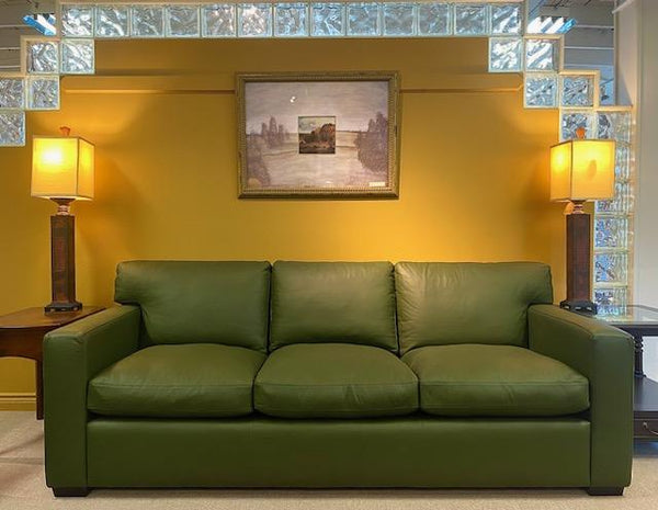 Modern Leather Sofa with Down Seating