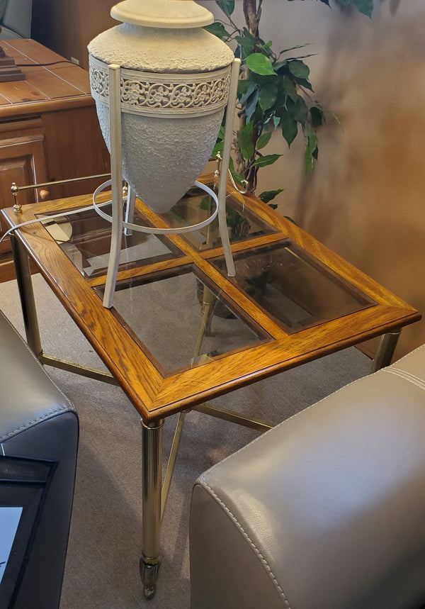 Unique End Table with Beveled Glass
