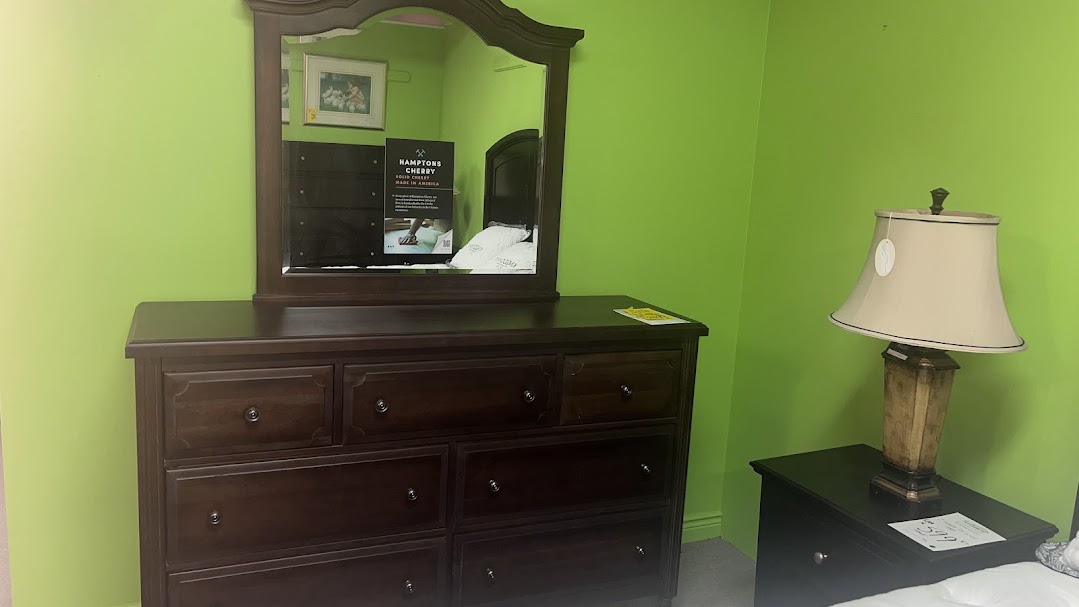 Solid cherry triple dresser with mirror