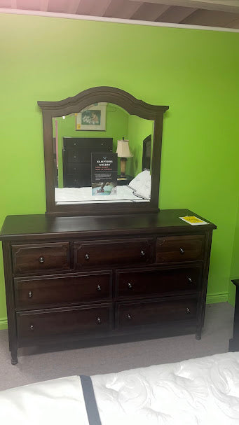 Solid cherry triple dresser with mirror