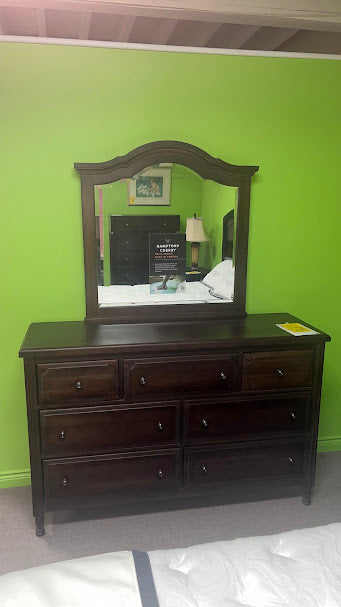 Solid cherry triple dresser with mirror