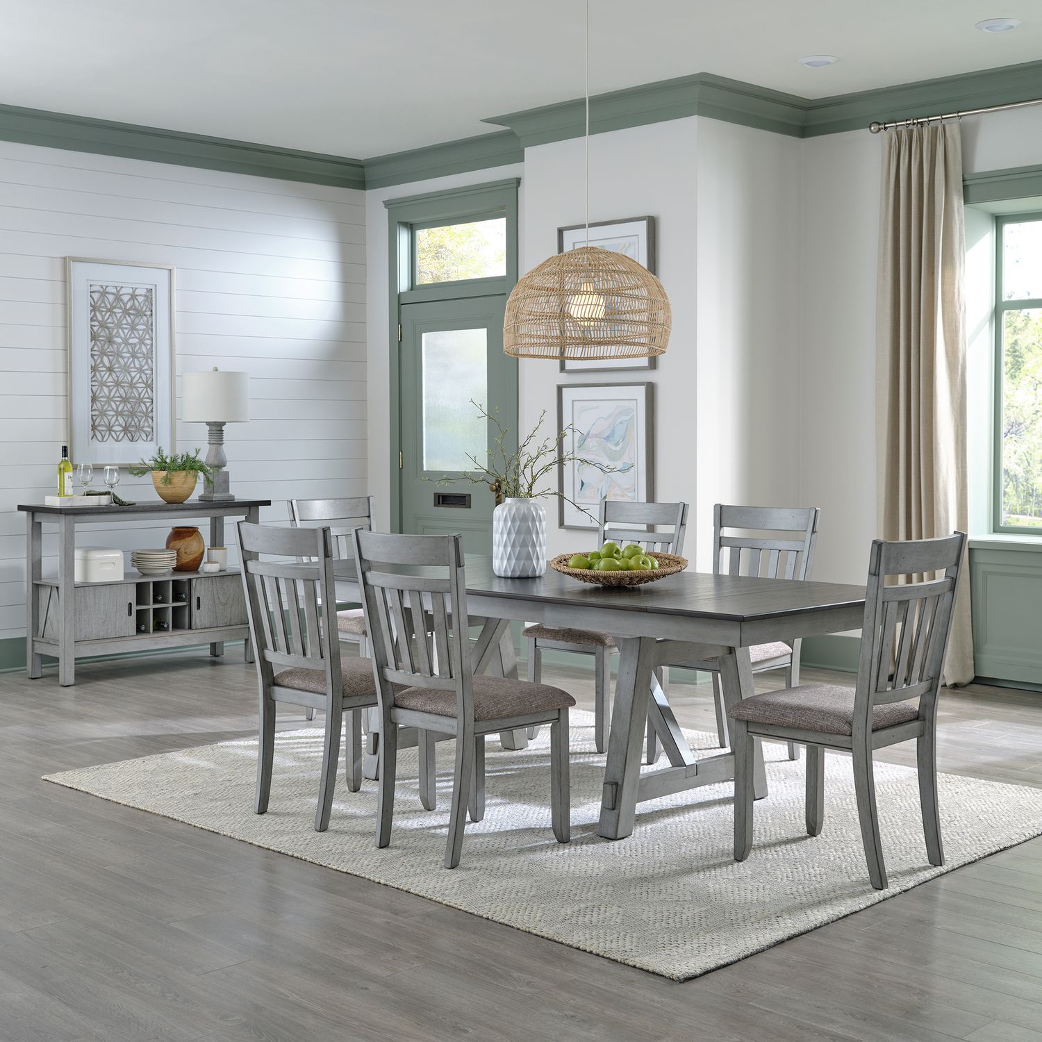 Trestle table tone dining set – Wilson Furniture Oshawa