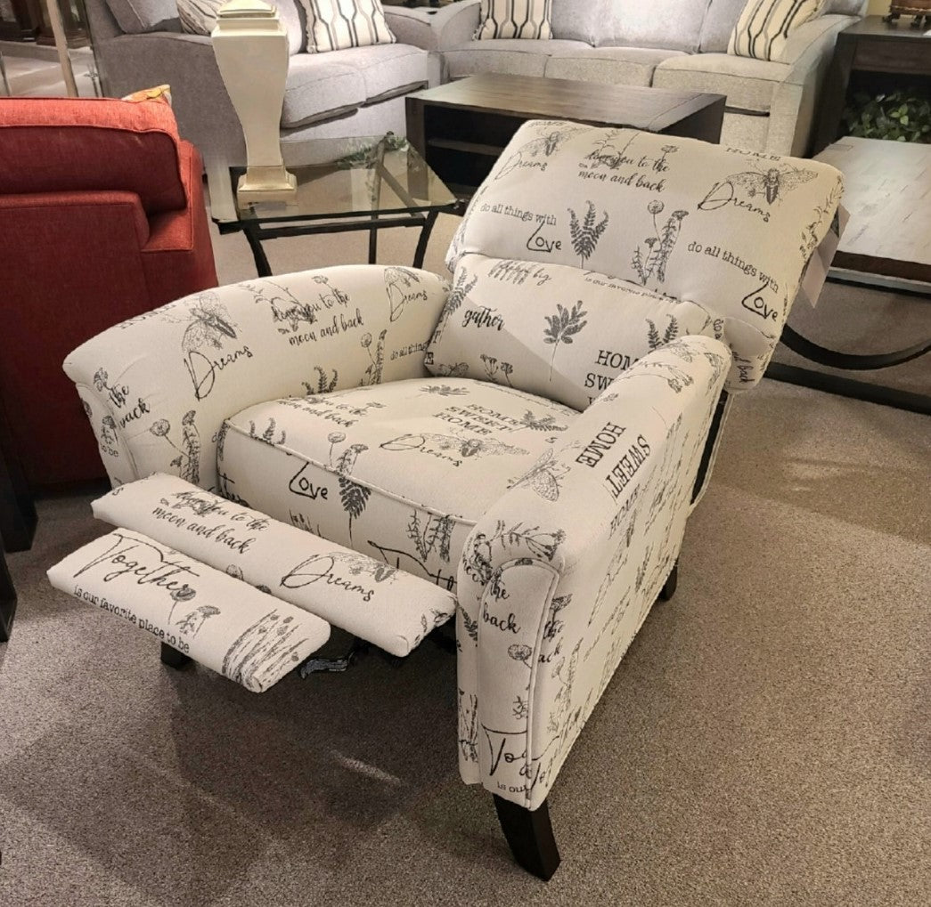 Curved Arm Accent Recliner