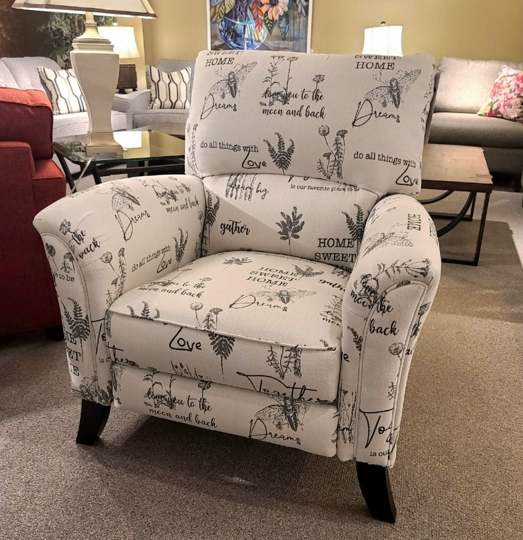 Curved Arm Accent Recliner