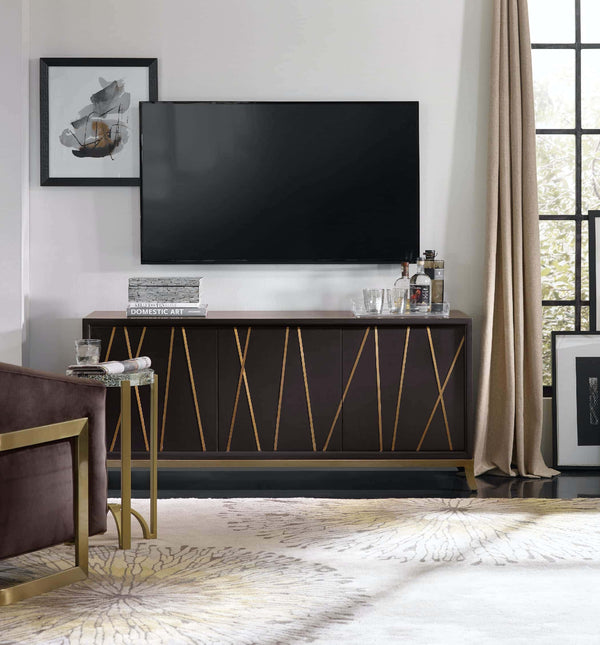 Black & Gold Accented  65"Entertainment Console