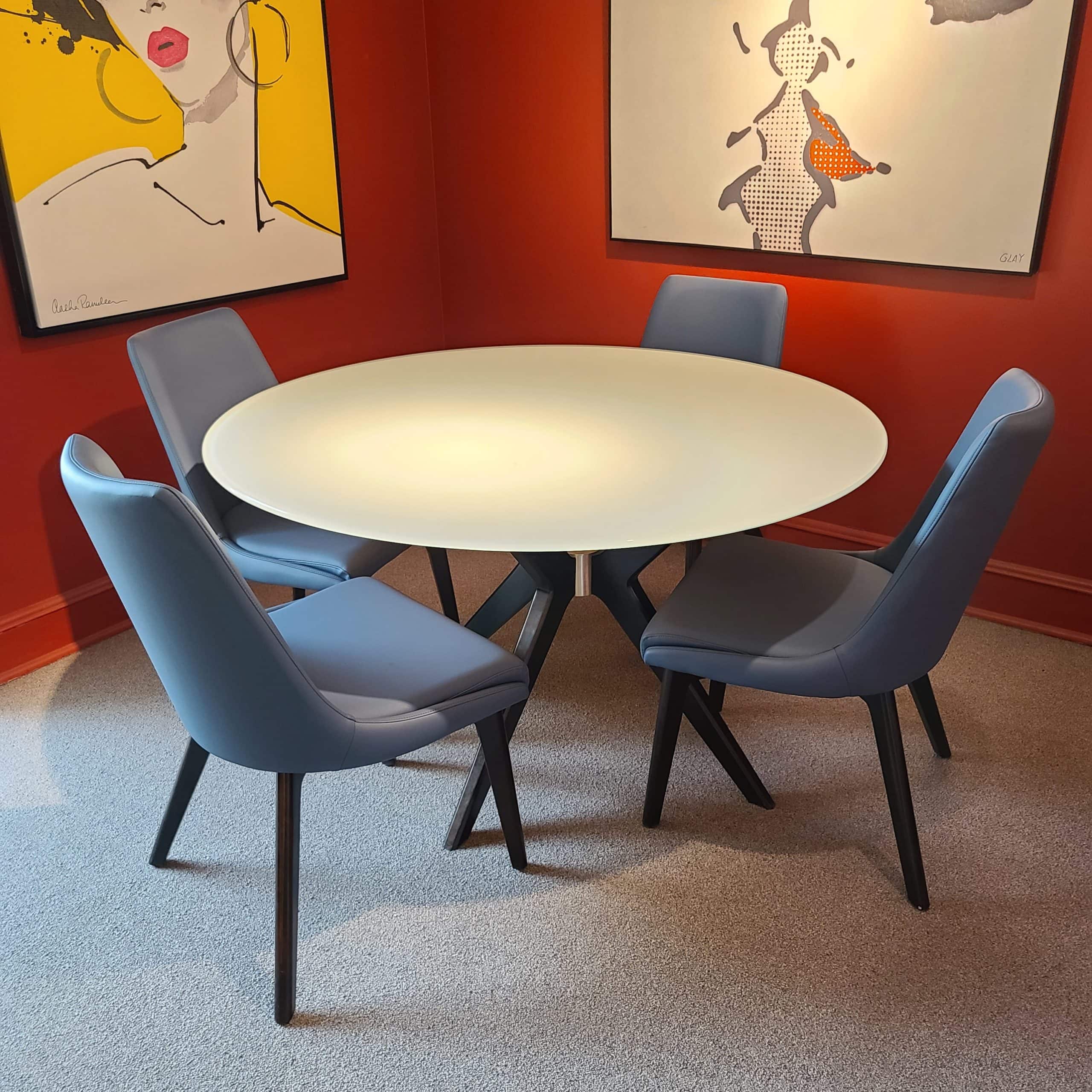 Glass Round Dining Table and Chairs