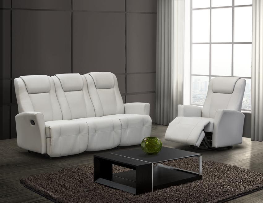 All Leather Power Reclining 75" Condo Sofa