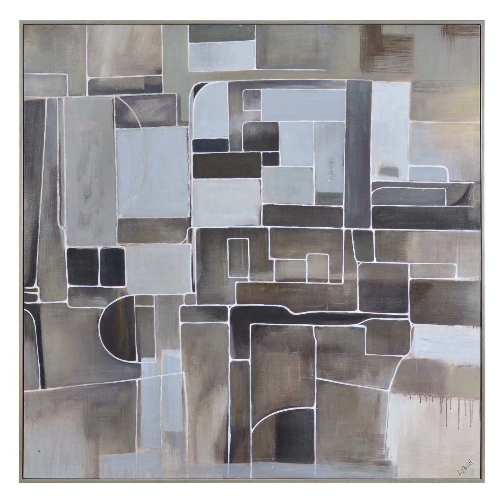 Dramatic Squares Canvas by Charlene Lynch